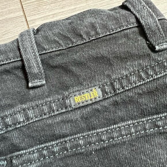 Y2K Rustler Black Denim High Rise Straight Leg Jeans Men's Size 36X32 - Picture 4 of 5